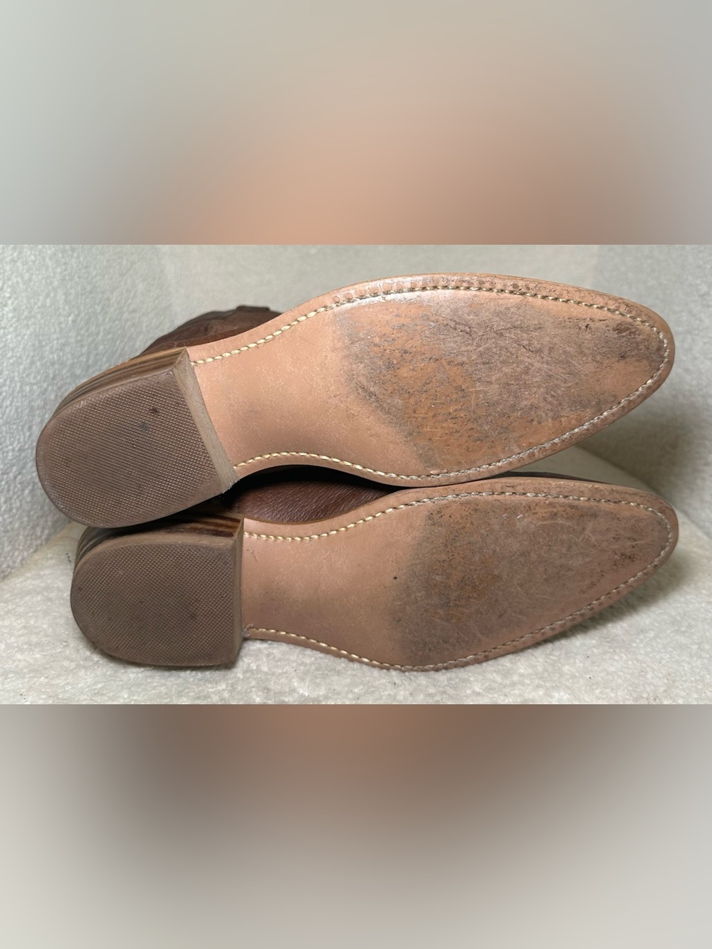 Dingo Vintage 80”s Men’s Brown Leather Western Cowboy Boots Western Bohemian 10 - Picture 8 of 11